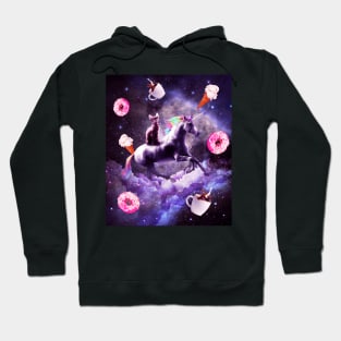 Outer Space Cat Riding Unicorn - Donut Hoodie